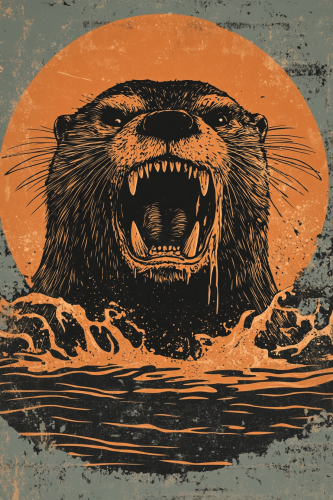 The Angry Otter: A Surreal T-Shirt Design