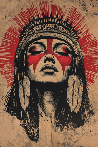 The Aztec Girl's Glowing Stoner T-Shirt Illustration