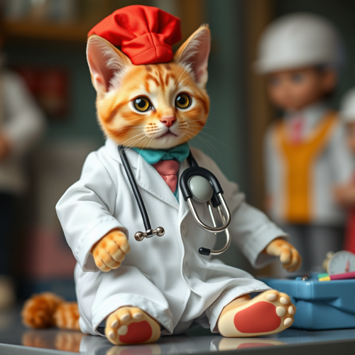 The Baby Doctor Cat in a Model Parade