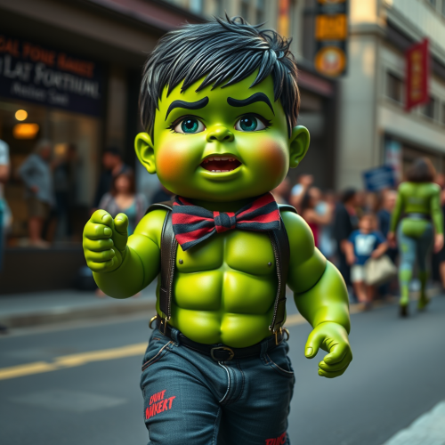 The Baby Hulk at a Fashion Parade