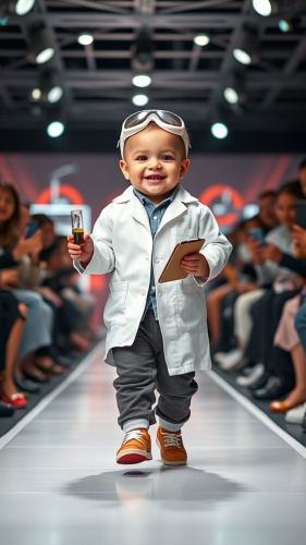 The Baby Scientist Struts on Fashion Runway