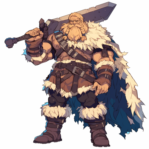 The Barbarian Game Sprite in Fire Emblem Style