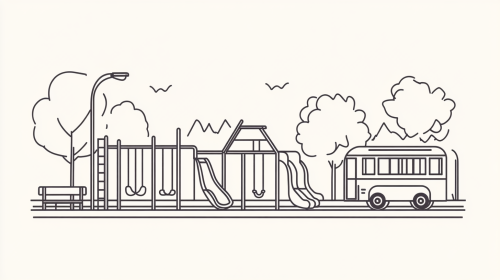 The Black Ink School Playground with Equipment