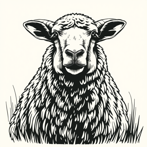 The Bold Line Art of a Sheep Token