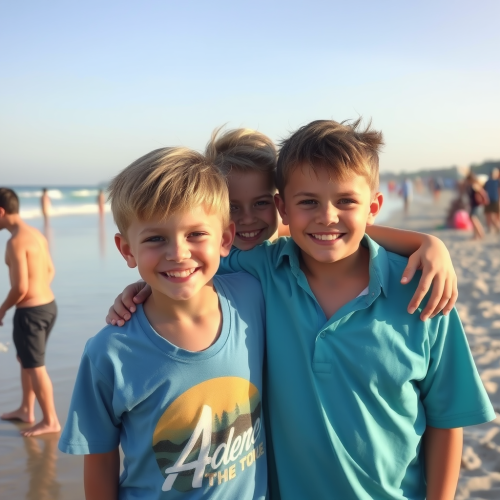 The Boys Enjoying a Day at the Beach