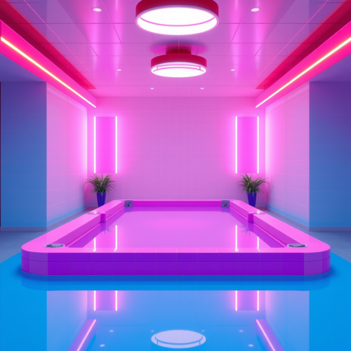 The Bright Neon 80s Pool with Pink Tiles