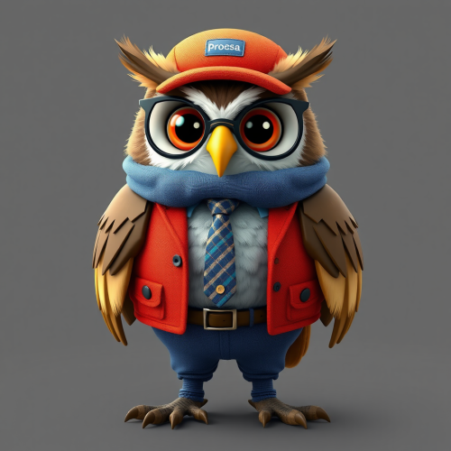 The Casual Owl Mascot of Procasa Real Estate