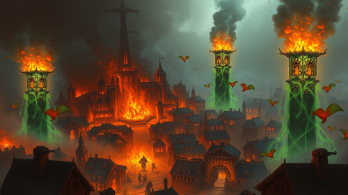The Chaos in a Burning Fantasy Town The Chaos in a Burning Fantasy Town