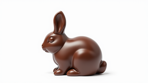The Chocolate Bunny on a White Background
