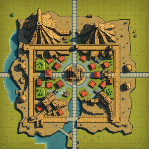 The City Center Battlemap with Square Grid