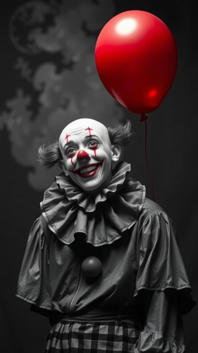 The Clown with a Red Balloon Artwork