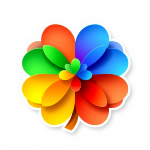 The Colorful Gradient Flower Icon on White