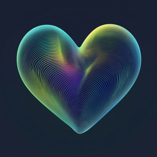 The Colorful Heart Shape in Abstract Lines
