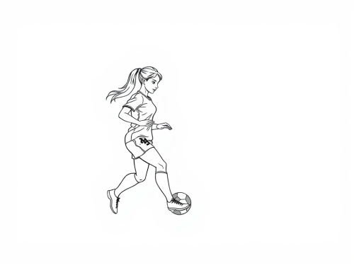 The Colorless Football Player Holding a Ball Image