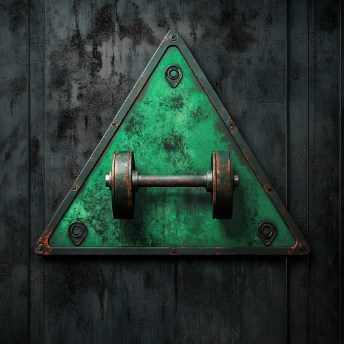 The Dark, Detailed Street Sign with Barbell Design