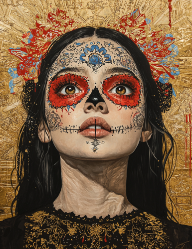 The Day of the Dead Woman with Intricate Details