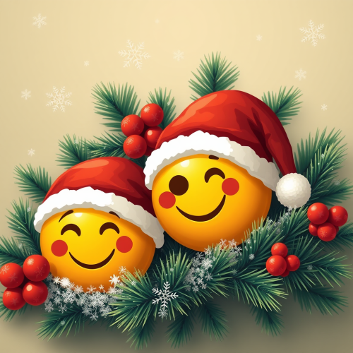 The Display of Various Christmas Emojis