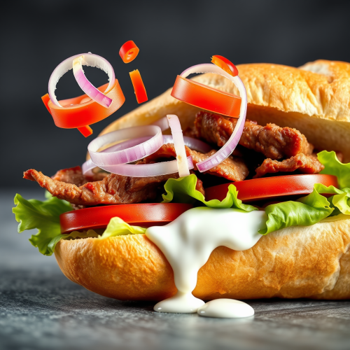 The Doner Kebab Sandwich in Mid-air Advertisement