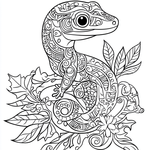 The Elegant Tribal Gecko Vector Illustration