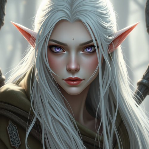 The Elf Rogue with Pale Skin and Violet Eyes