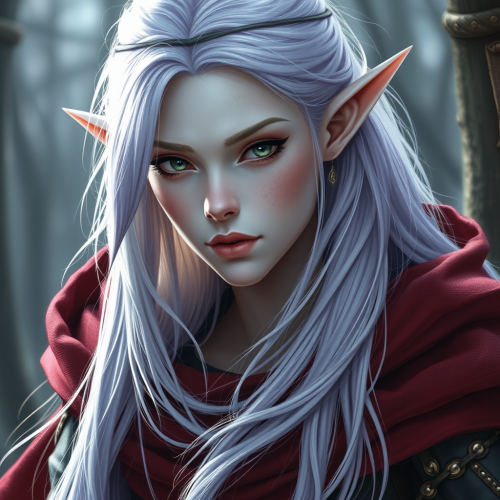 The Elf Rogue with Pale Skin and White Hair