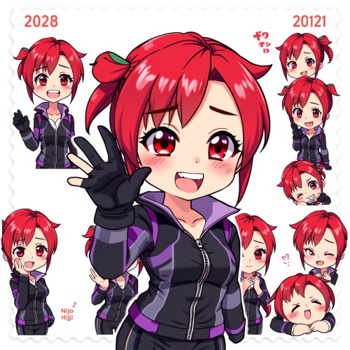The Expressive Anime Girl in Various Poses - Niji 6