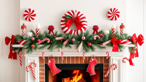 The Festive Candy Cane Lane Fireplace