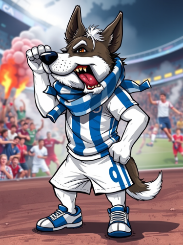 The Fierce Canine Football Hooligan in Action