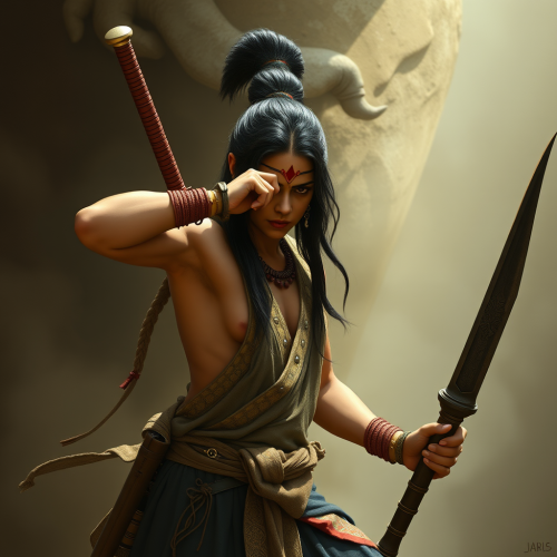 The Fierce Kali With Her Weapons