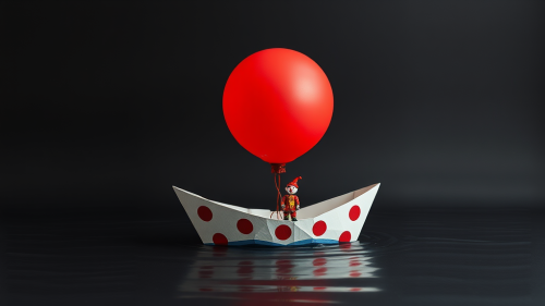 The Full-Body Art of It Clown with Balloon