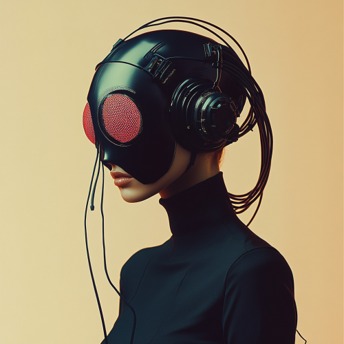 The Futuristic Fashion Model in Alien Mask