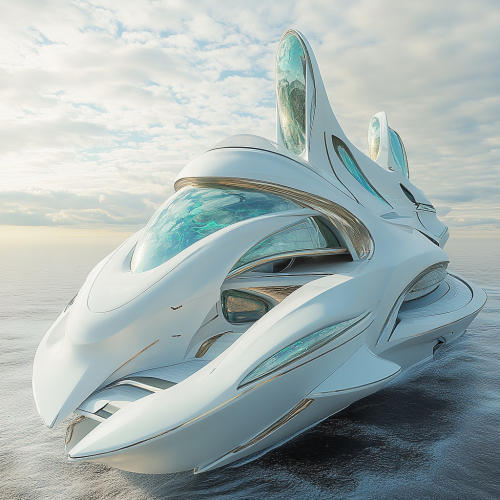 The Futuristic Research Vessel's Command Post View