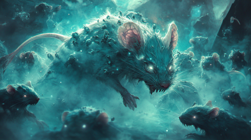 The Giant Mouse Surrounded by Glowing Mice