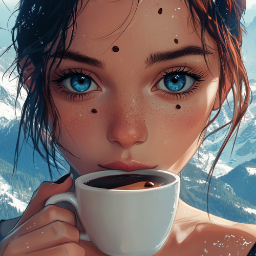 The Girl with Coffee Bean Eyes in Alps