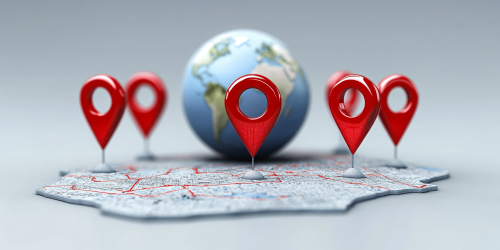 The Global Travel Route Map with Pins