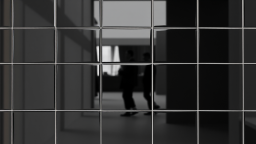 The Glossy Black Square Tile Wall