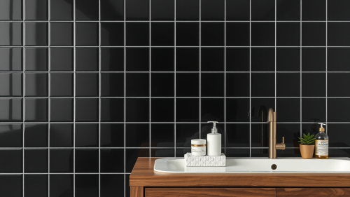 The Glossy Black Tile Wall
