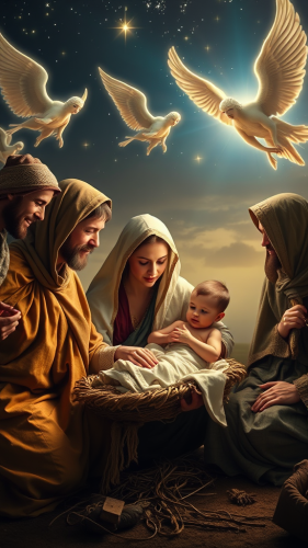 The Glowing Baby Jesus' Birth Scene