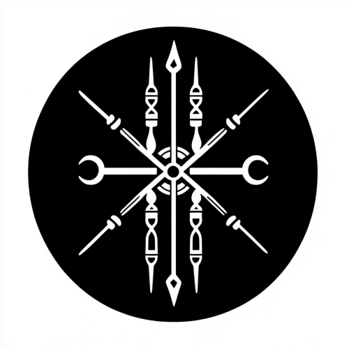 The God of Fate Symbol in Black and White