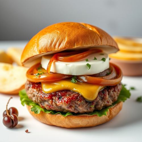 The Gourmet Brie and Beef Burger Product Shot