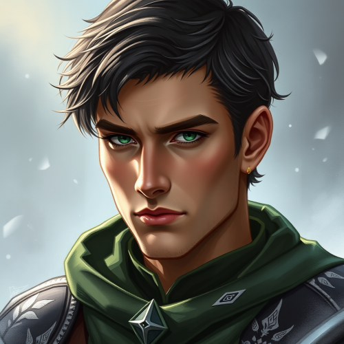The Handsome Paladin with Dark Hair and Green Eyes