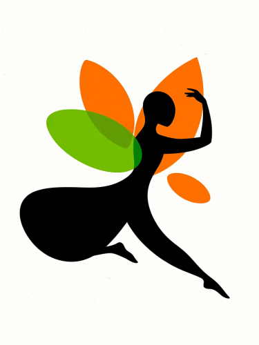 The Harmonious Dance: Abstract Art with Silhouette