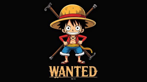 The High-Quality Luffy Wanted Poster on Black