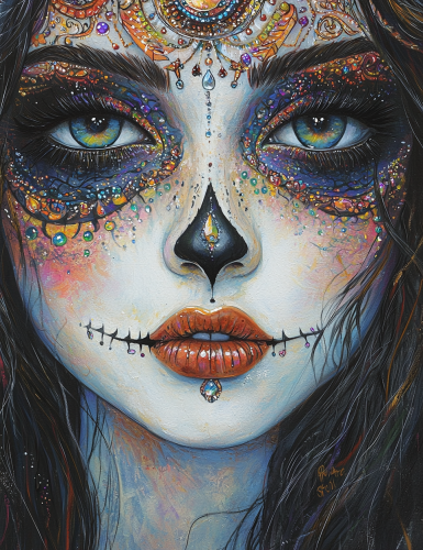 The Intricate Day of the Dead Catrina Portrait
