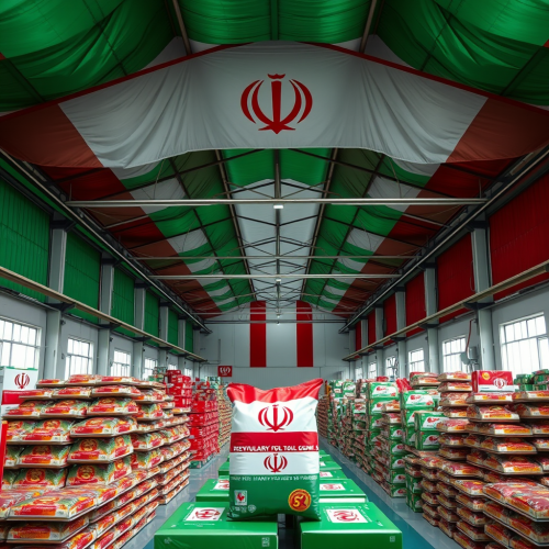 The Iranian Factory Storing Food Packages
