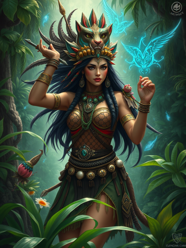 The Jaguar Spirit Empowers Mayan Warrior Princess