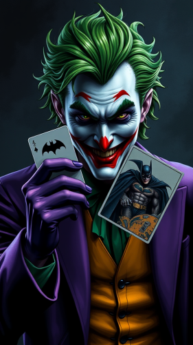 The Joker Holding a Batman Card, Artistic Design