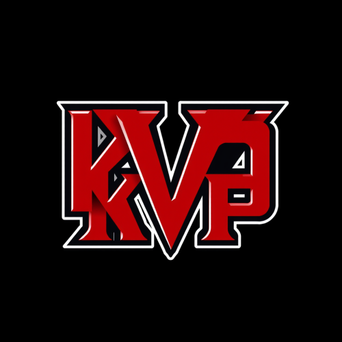The KVP Letter Logo in Red and Black