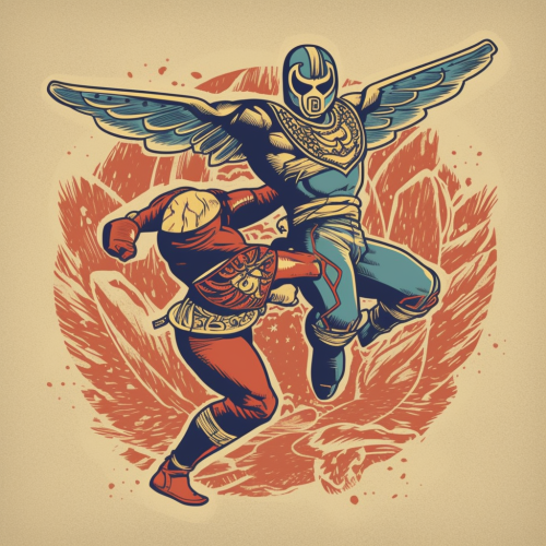 The Lucha Libre Wrestling Match in Action