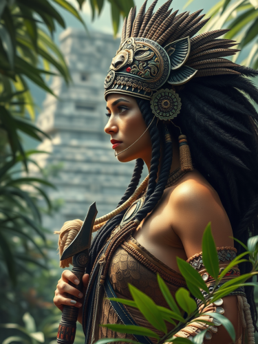 The Mayan Warrior Queen Guided by a Jaguar